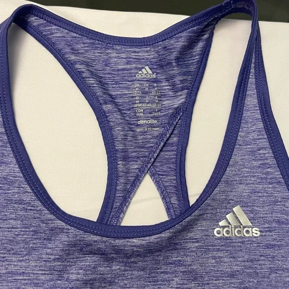 Adidas Performance Keyhole fitness tank top Climalite Technology Purple, M - Picture 3 of 4
